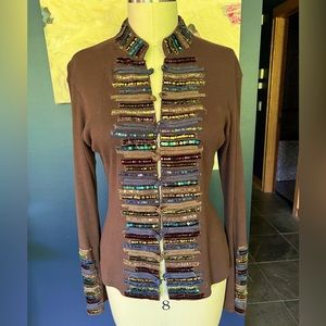 Women’s embellished shacket by Cordelia.  Size Large and most unique.